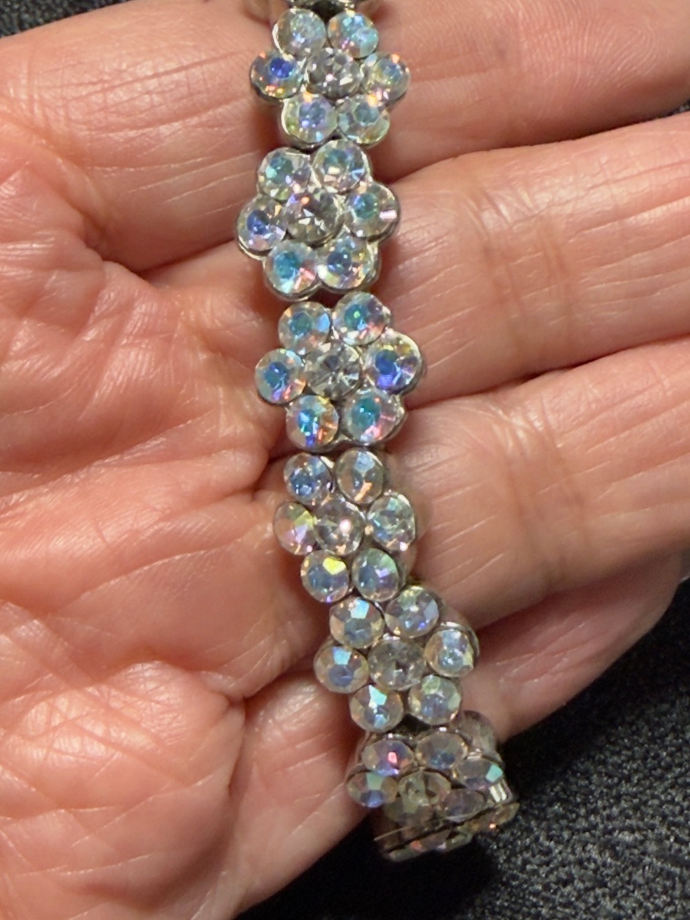 Aurora Crystal Flower Bracelet - Iridescent